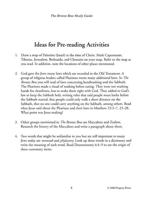 Driven by hatred for the romans, daniel has vowed to see their destruction. The Bronze Bow Prereading ideas | Tools For School-literature | Pinterest | Study guides, The o ...