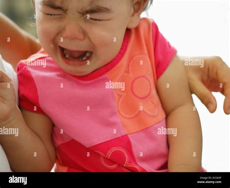 Close Up Of A Baby Girl Crying Stock Photo Alamy