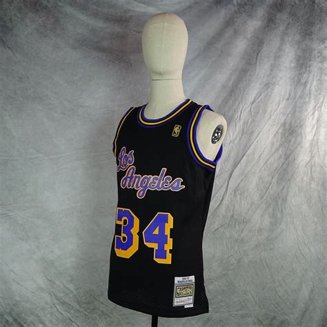 Camiseta Shaquille Oneal Ángeles Lakers Negra 34 Mitchell And Ness