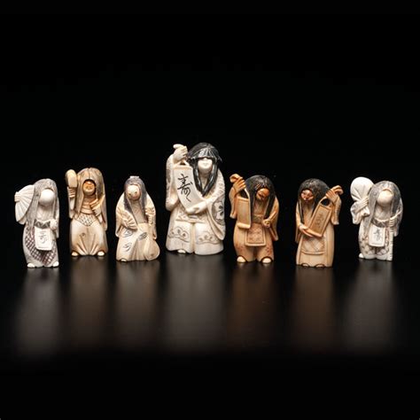 group of japanese ivory turning head netsuke cowan s auction house