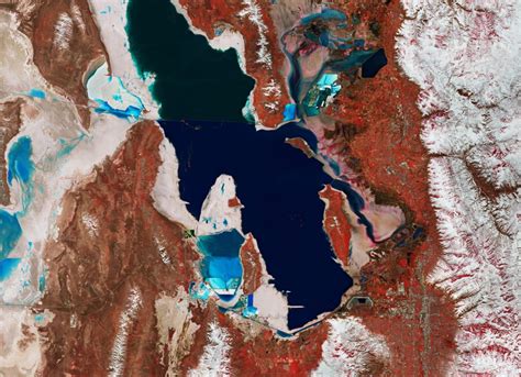 Satellite Imagery Utahs Great Salt Lake Hsat