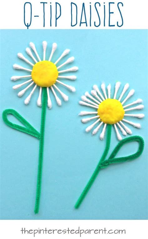 Q Tip Daisy Craft Preschool Crafts Spring Crafts For