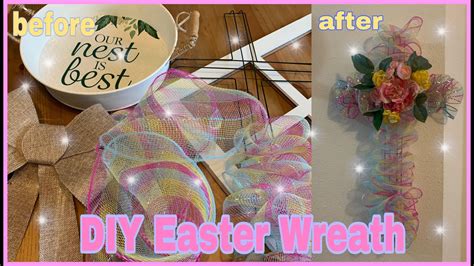 Dollar Tree Diy Spring Easter Wreath Crafting With Me Simple Quick