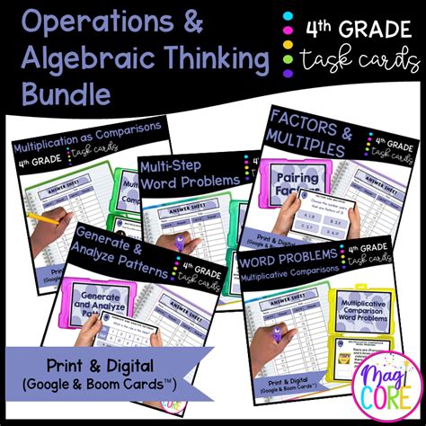 Operations And Algebraic Thinking 4th Grade Math Task Card Bundle In