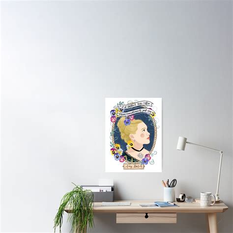Little Women Potraits Amy March Botanical Illustration Poster By
