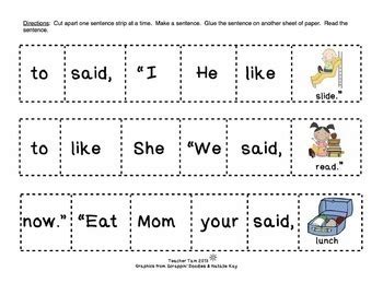 sight words worksheets st grade kindergarten  teacher tam tpt