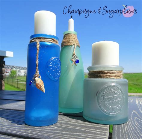 How To Make Sea Glass Bottles For A Beachy Long Weekend Bbq Champagne And Sugarplums