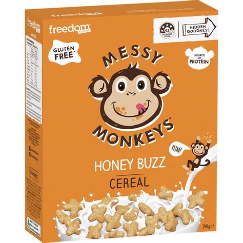 Messy Monkeys Cereal Honey Buzz 240g Woolworths