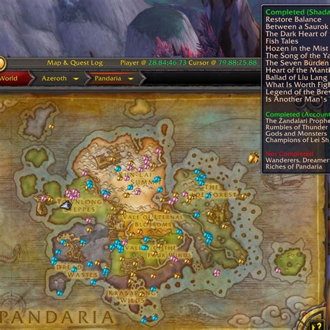 Handynotes Exploration Achievements Pandaria Screenshots World Of Warcraft Addons