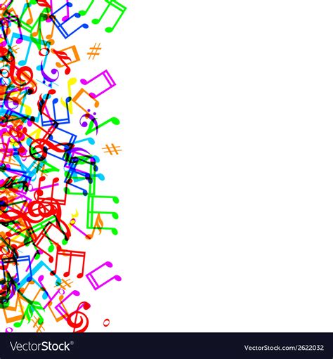 Colorful Music Notes Border