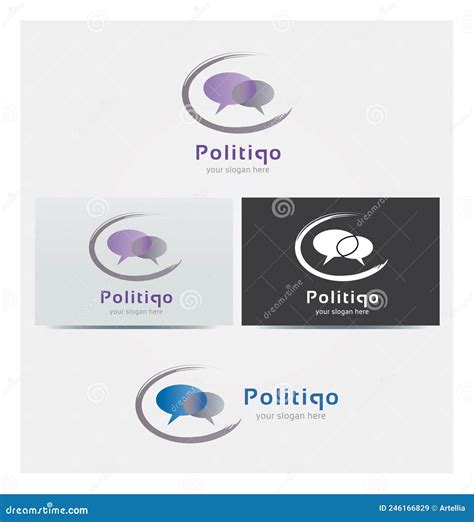 Dialog Box Bubble Icon Logo For Corporate Business Card Mock Up In