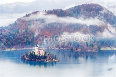 Bled Lake On A Misty Autumn Day Slovenia Globephotos Royalty Free