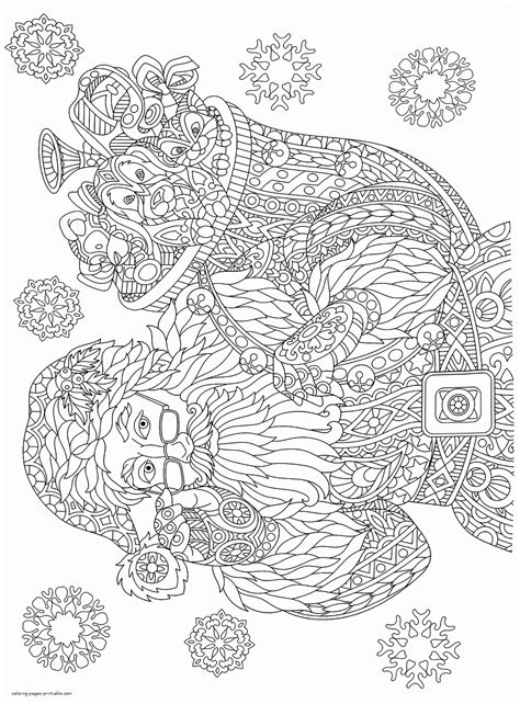 Christmas Santa Coloring Page For Adults