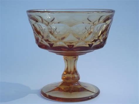 Vintage Amber Glass Sherbet Glasses Champagnes Noritake Perspective
