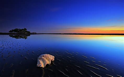 Wallpaper Sunlight Sunset Sea Lake Water Shore Reflection Sky