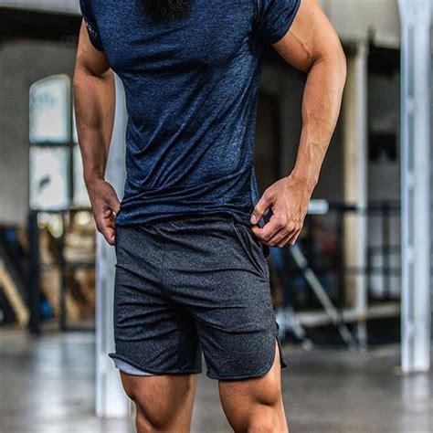 men s gym workout shorts running short pants fitted train biking workout workout wear workout