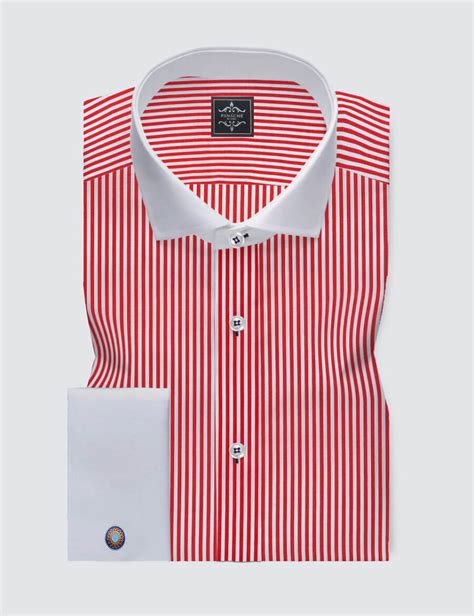 White And Red Striped Shirt Striped Shirts Mens Dress Shirts Luxury 1