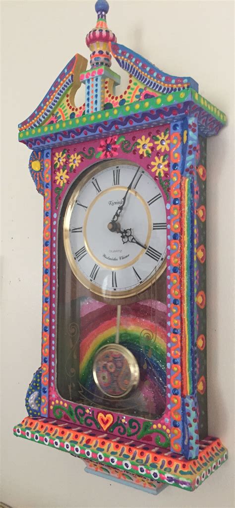 Old Clock I Painted For My Momma Acrylic On Wooden Clock Clock