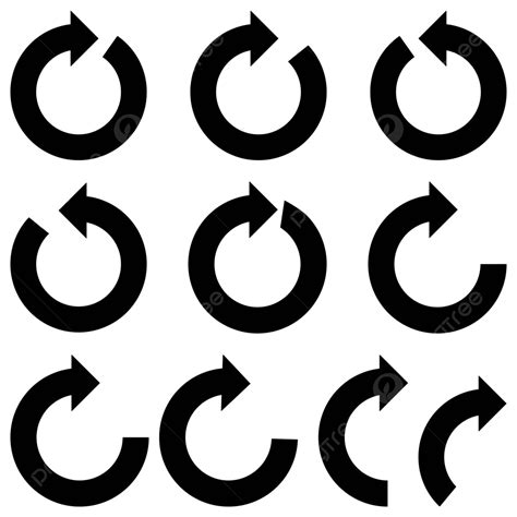 Black Color Circle Arrows Icon Black Collection Diagram Vector Black