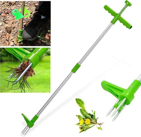 Weed Puller Stand Up Weeder Hand Tool Standup Weed Root Pulling Tool And Picker With 3 Claws