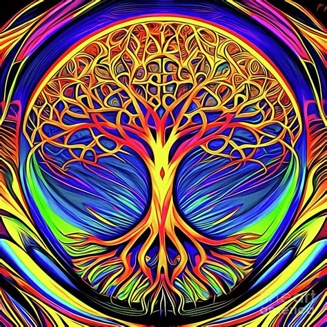 Ai Art Psychedelic Tree Of Life Abstract Expressionism Digital Art By