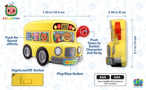 Buy Cocomelon Musical Bus for Kids - Yellow School Bus with Built-in