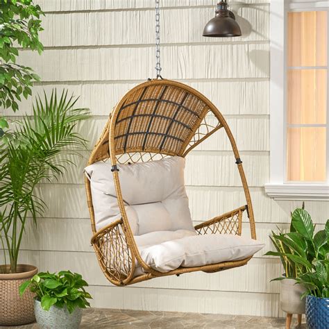 Wicker Hanging Chair With Cushion Stand Not Included Nh758113