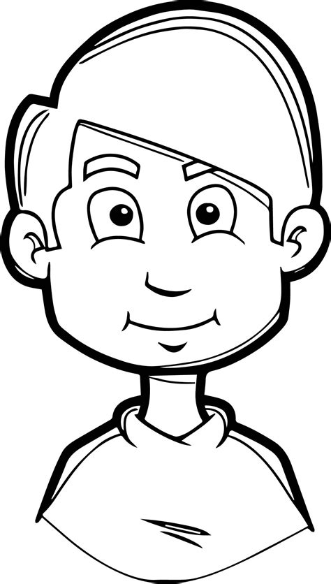 Little Boy Face Coloring Page