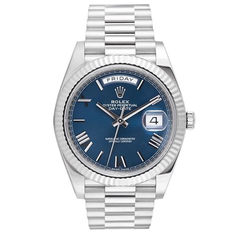 Rolex Day Date 40 18ct White Gold Blue Dial 228239