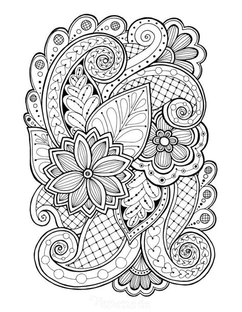 Zentangle Flowers Coloring Page Download Print Or Color Online For Free