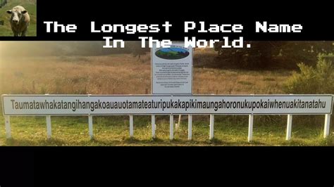 The Longest Place Name In The World Youtube
