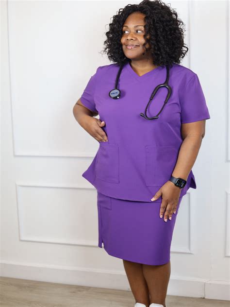 Womens Medical Scrub Skirt Purple Csaucy