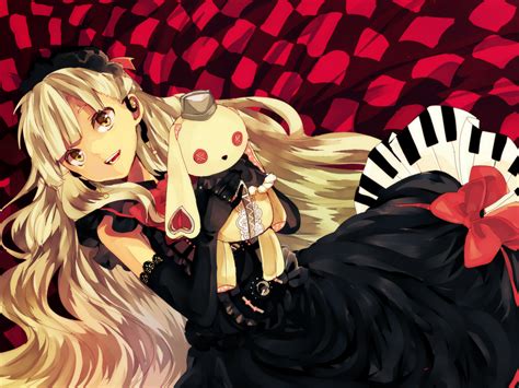 Bow Dress Elbow Gloves Gloves Jpeg Artifacts Long Hair Mayu Vocaloid