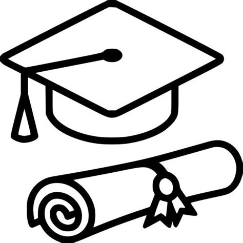 Grad Cap Png Doodle Graduation Hat And Diploma Drawing Full Size