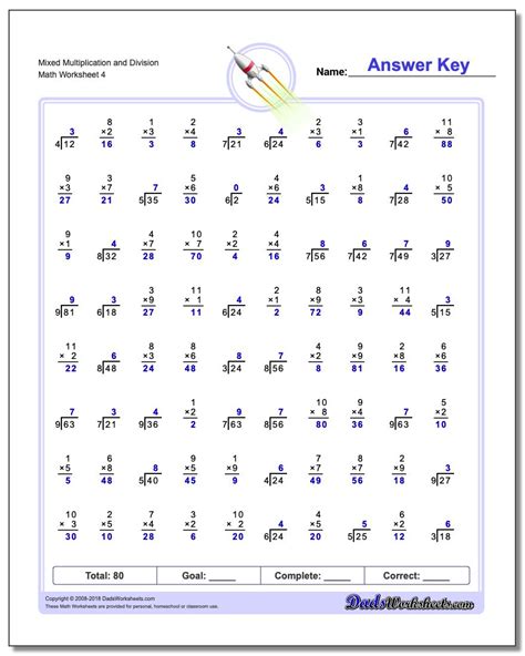 5th Grade Math Multiplication Worksheets Printable Times Tables 5th