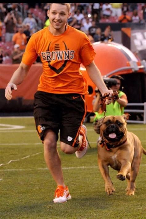 My Son The Mascot Handler For The Browns With His Dog Swagger