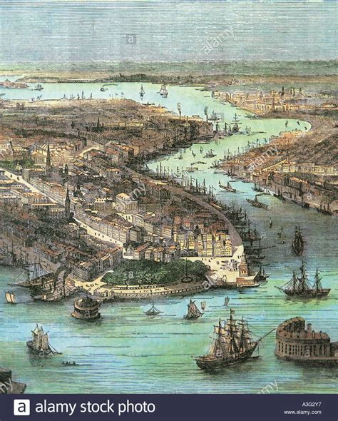 New York In An 18th Century Engraving Stock Photo 6157878