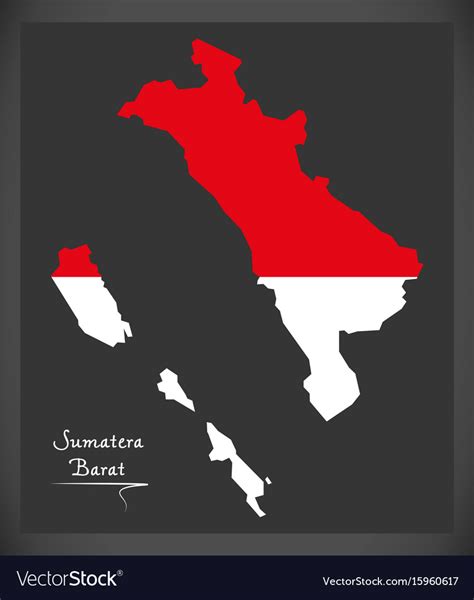 Sumatera Barat Indonesia Map With Indonesian Vector Image