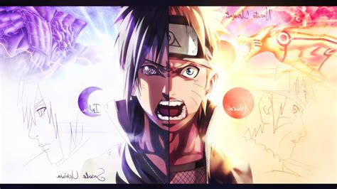 3840x2160 sasuke sharingan rinnegan anime wallpaper 4k ultra hd. Naruto And Sasuke Dual Monitor Wallpaper