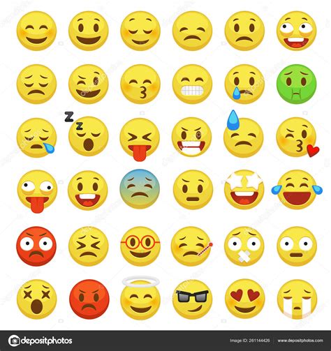 Emoji Set Emoticon Face Smiley Character Facial Yellow
