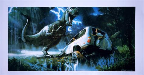 Concept Art Of One Of The Major Sequences Of Jurassic Park Before The