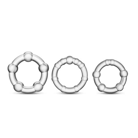bl 00012 stay hard beaded cock rings 3 pack clear honey s place
