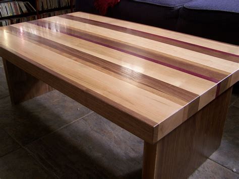 Handmade Striped Coffee Table By American Woodworks
