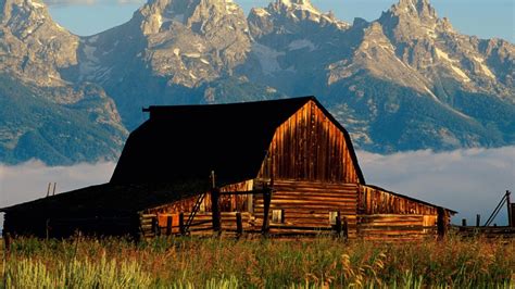 Wyoming United States Huts Natural Landscape Hd Wallpaper 1920x1080