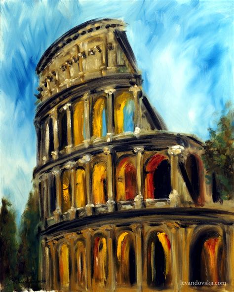 Colosseum Watercolor Painting