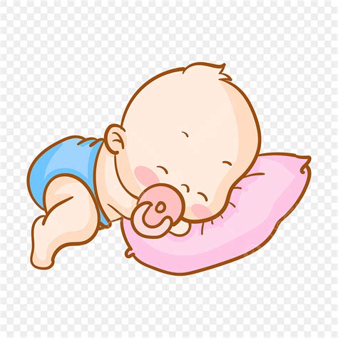 Dibujado A Mano Durmiendo Bebé Ilustración Almohada Rosa Png Clipart