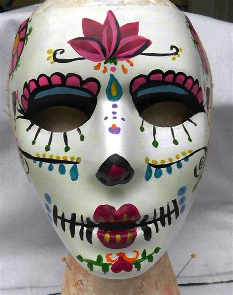 Sugar Skull Mask Full Face Mask Day Of The Dead Dia De Los Etsy