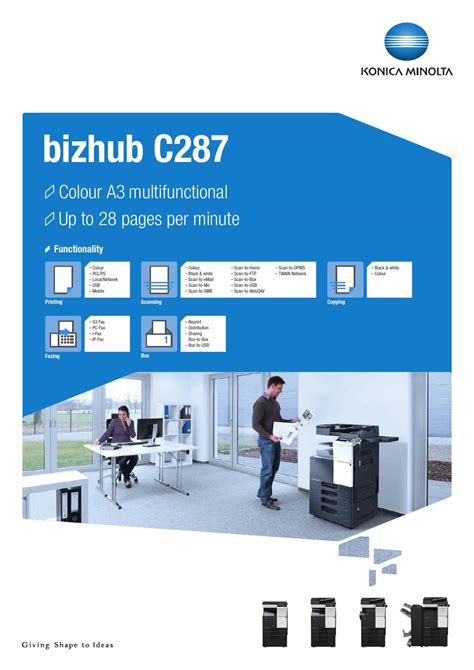 28/14 ppm in black & white and colour. Bizhub C287 Drivers Download / Bizhub 287 Multifunctional Office Printer Konica Minolta ...