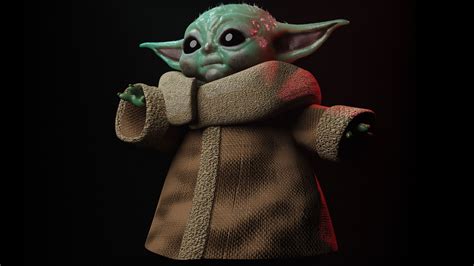 3d Model Baby Yoda The Child Cgtrader