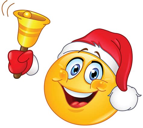 Christmas Smiley Ringing A Bell Symbols And Emoticons